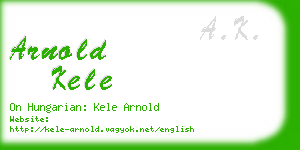 arnold kele business card